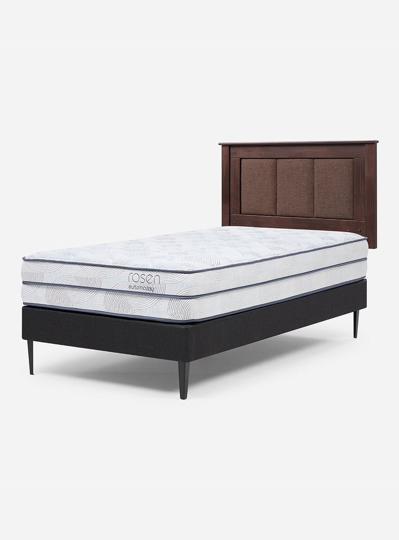 Cama Europea 1.5 Plazas Autonomy Sky + Respaldo Rachel