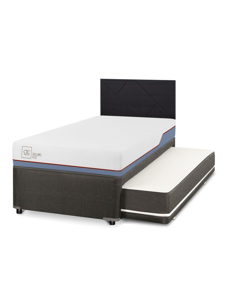 Divan Excellence Plus Black 1.5 Plazas Respaldo Villarrica Negro