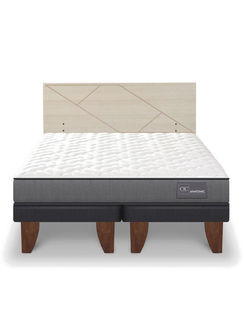 Cama Europea Anatomic 2 Plazas Base Dividida + Respaldo Villarrica Alpino-2