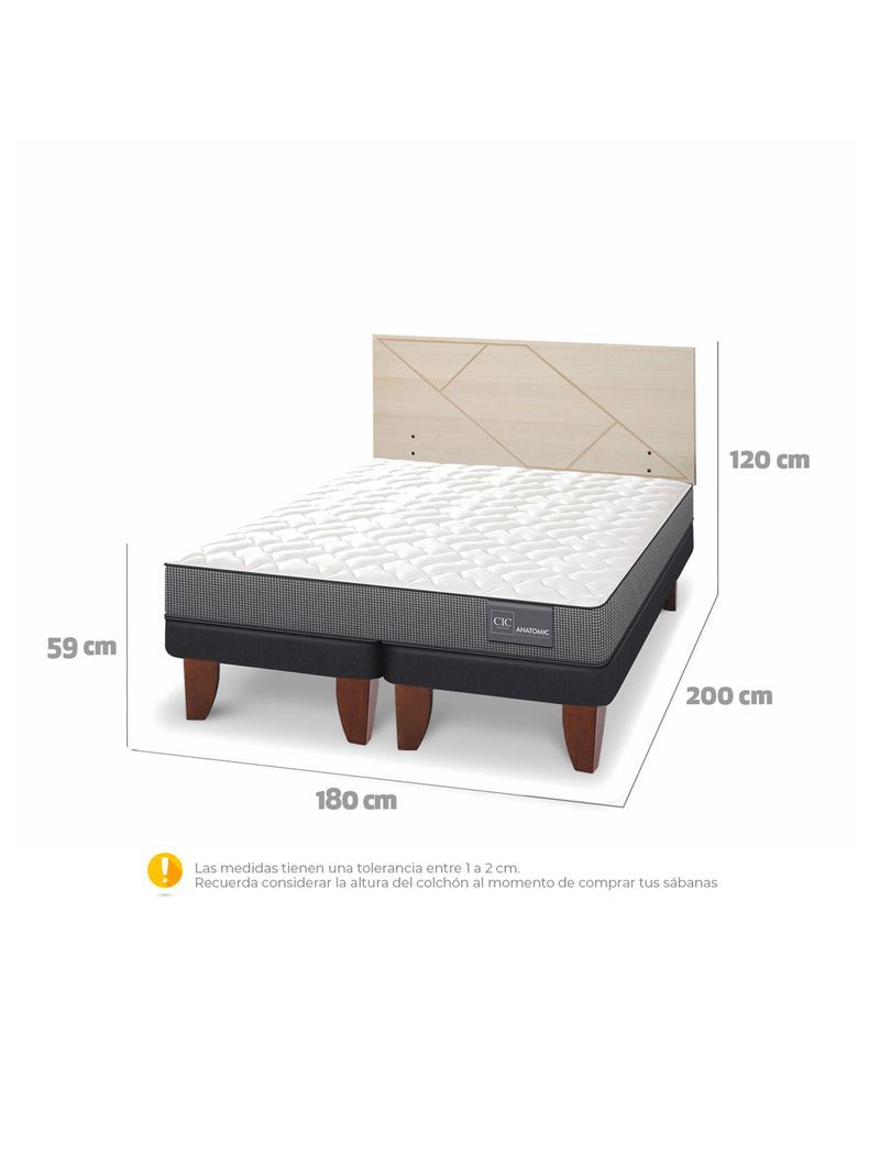 Cama Europea Anatomic King + Respaldo Villarrica Alpino-1