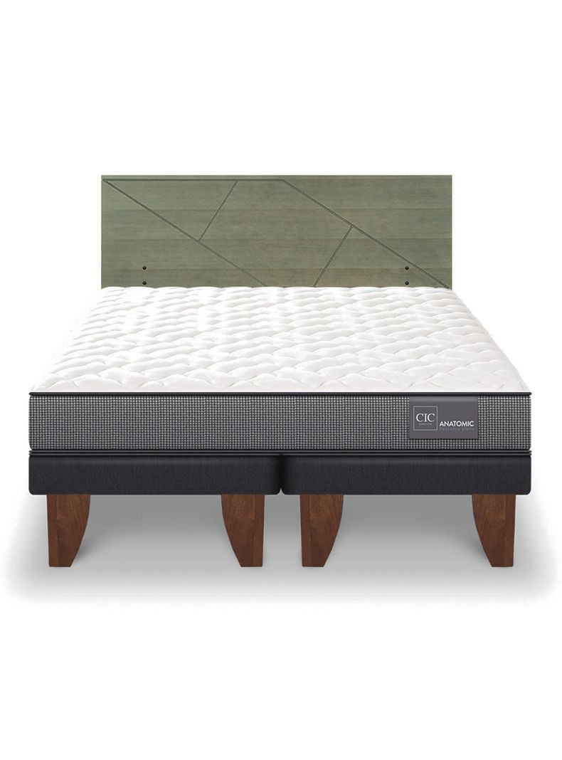 Cama Europea Anatomic King + Respaldo Villarrica Olivo-2