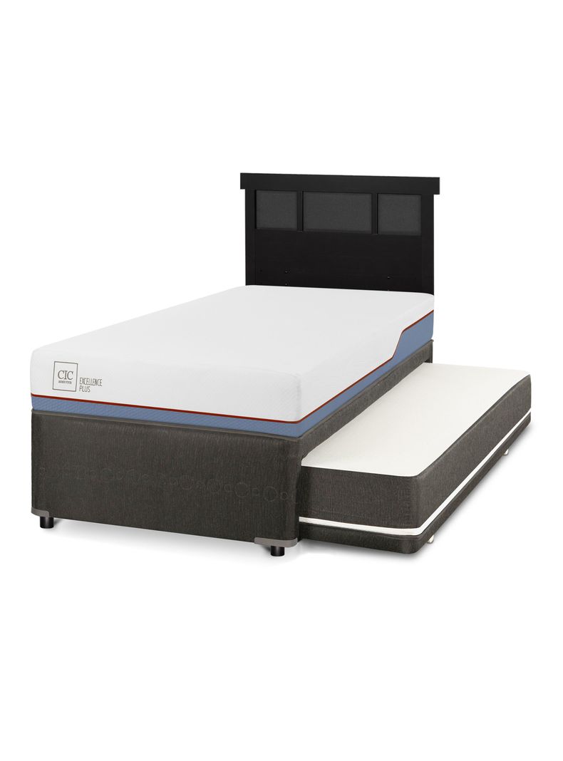 Diván Excellence Plus Black 1.5 Plazas Respaldo Dublín Negro