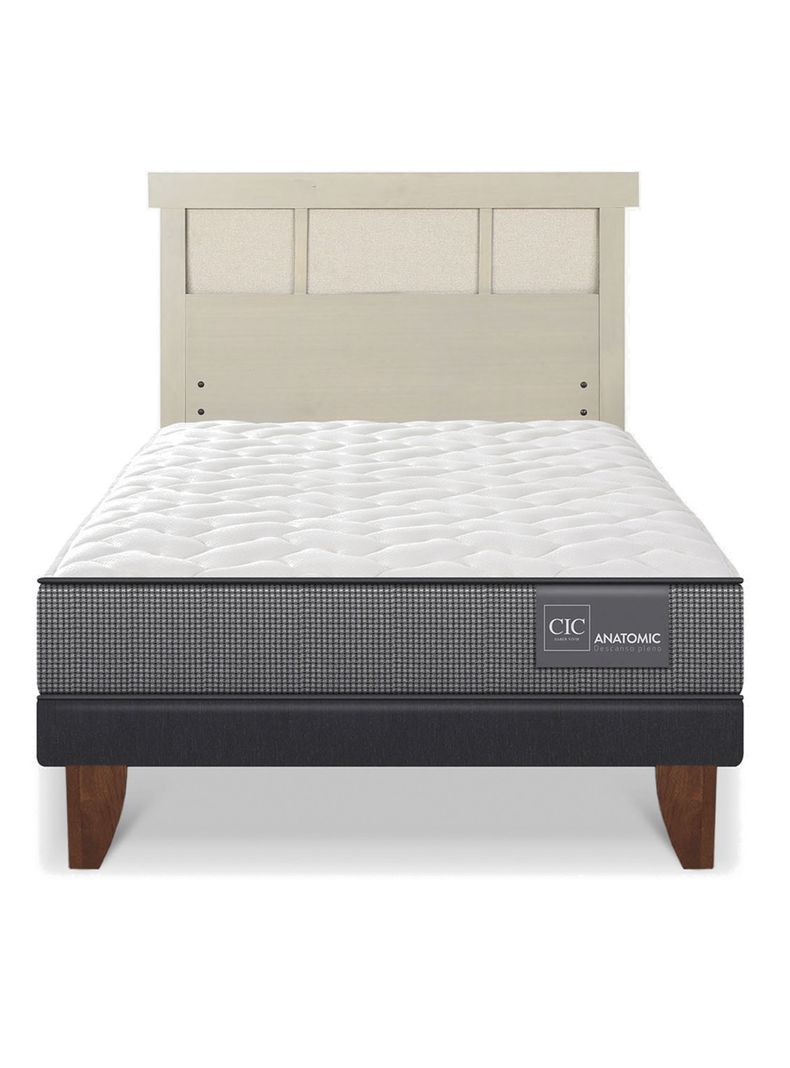 Cama Europea Anatomic 1.5 Plazas + Respaldo Dublín Alpino-2