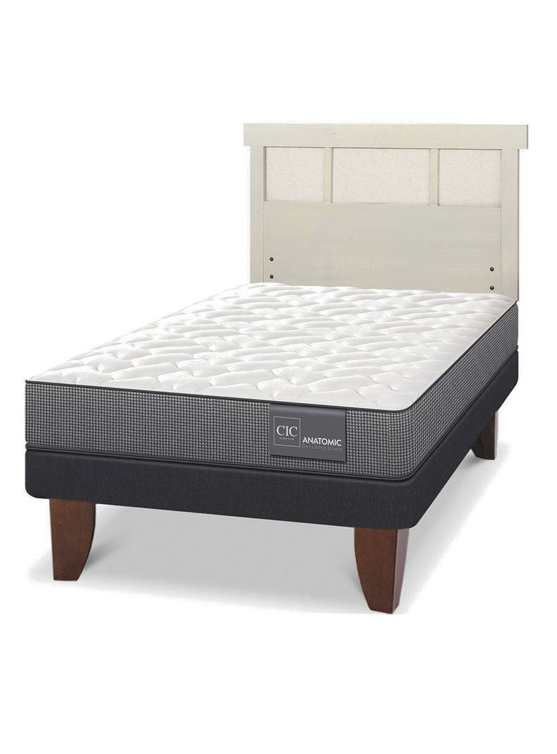 Cama Europea Anatomic 1.5 Plazas + Respaldo Dublín Alpino-1