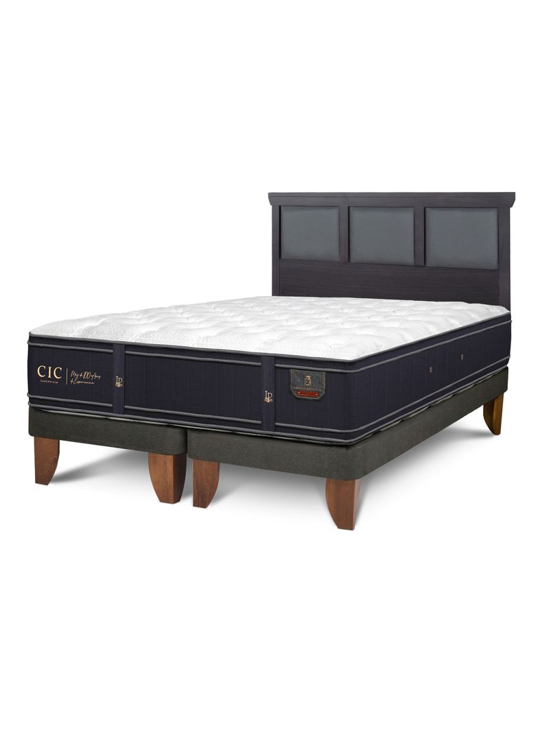 Cama Europea King BD + Respaldo Torino Negro