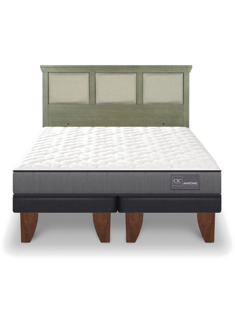 Cama Europea Anatomic King + Respaldo Torino Olivo-2
