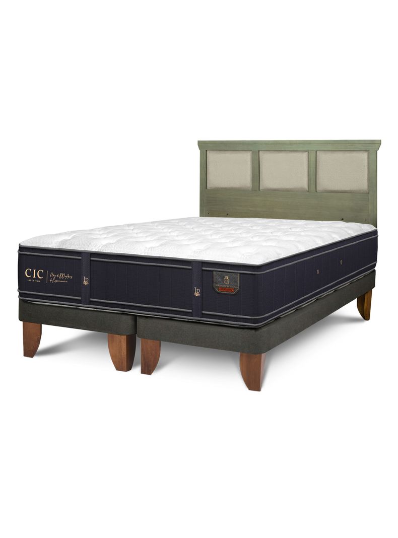 Cama Europea King BD + Respaldo Torino Olivo
