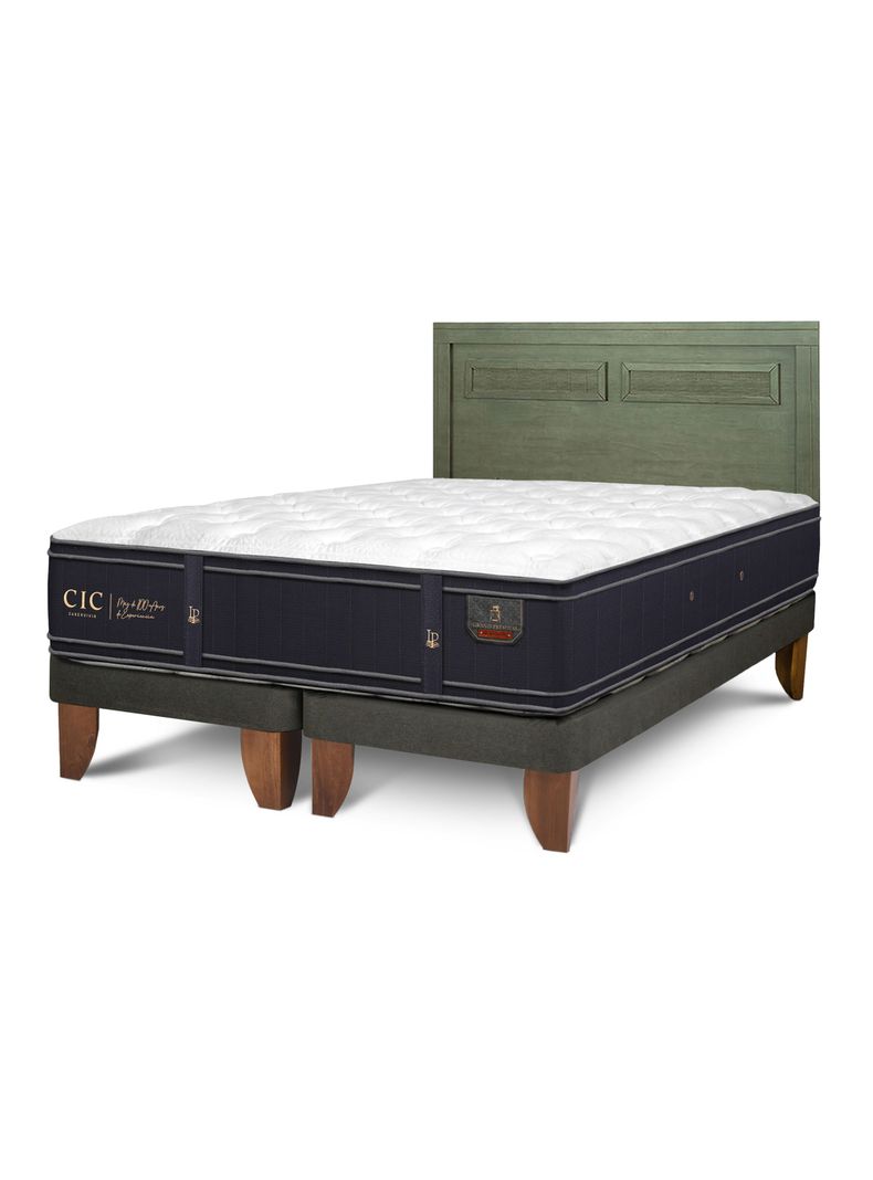 Cama Europea King BD + Respaldo Milán Olivo