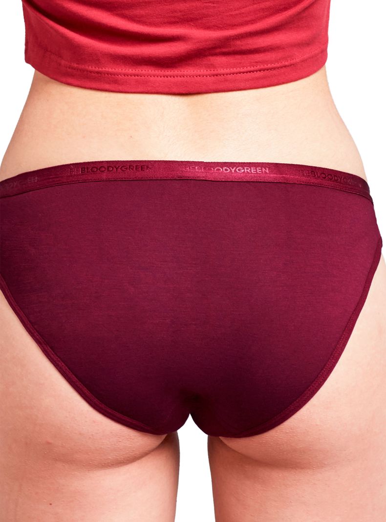 Calzón Menstrual Bikini Flujo Moderado Burdeos-1