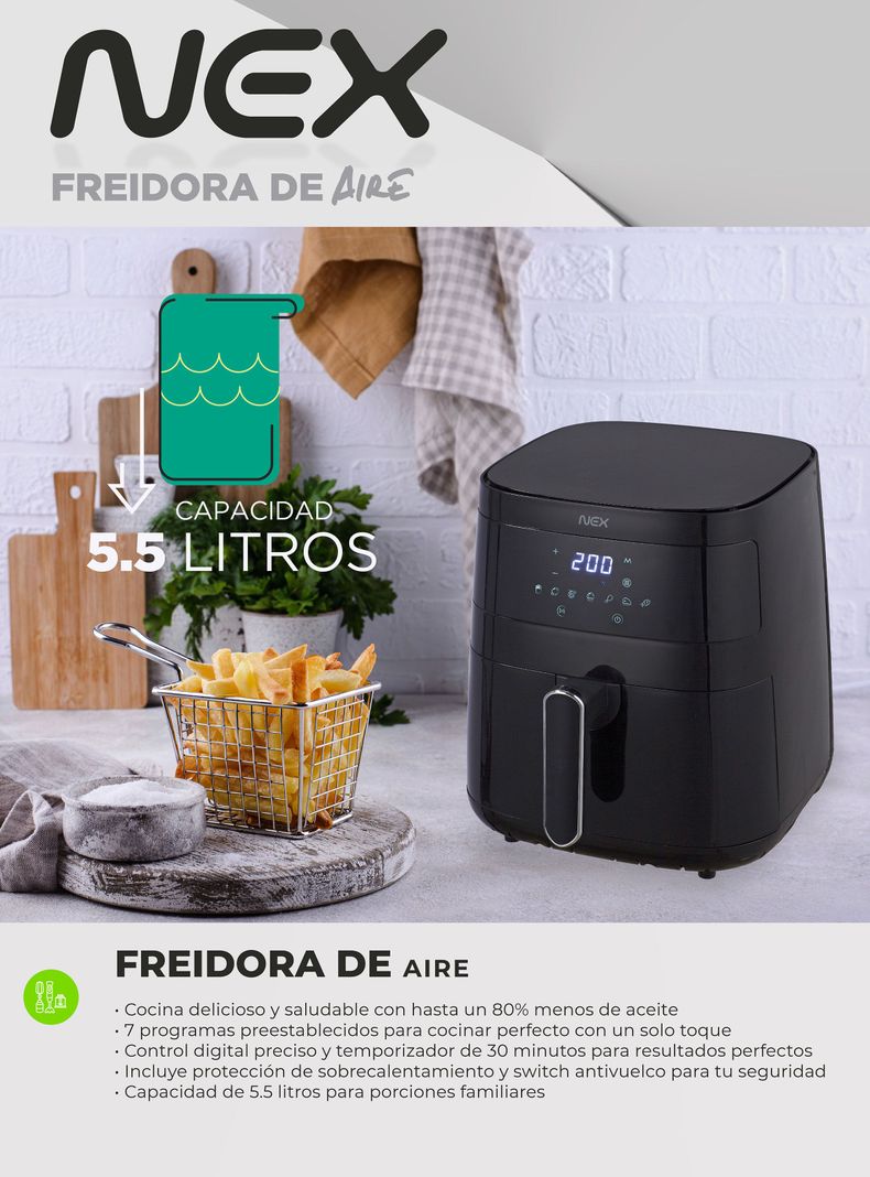 Freidora de Aire Digital 5.5 Litros 1500W ARF-5024-4
