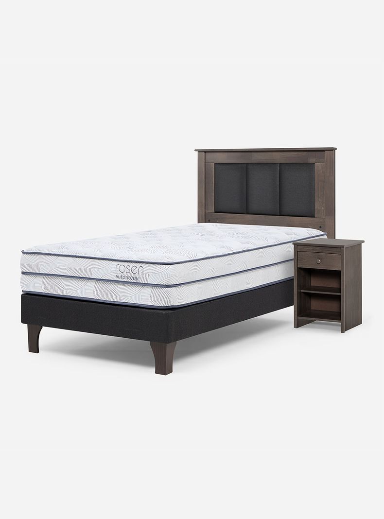 Cama Europea Autonomy 1.5 Plazas + Respaldo + Velador