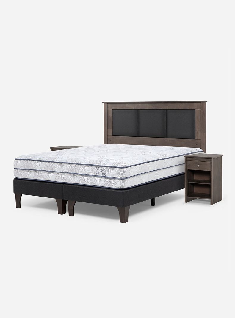 Cama Europea Autonomy King + Veladores + Respaldo