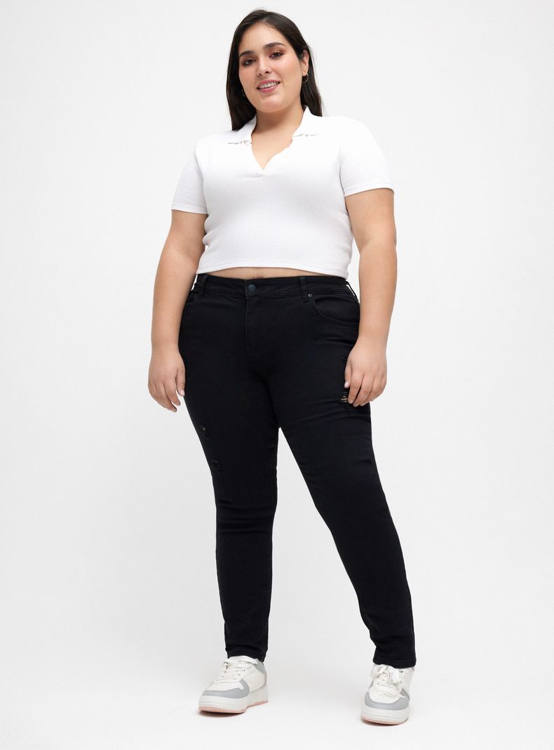 Jeans Jeggins Roturas Tiro Alto-7