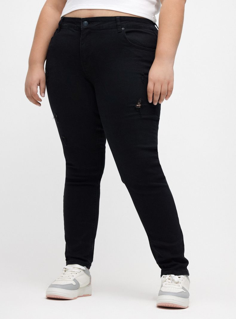 Jeans Jeggins Roturas Tiro Alto-4