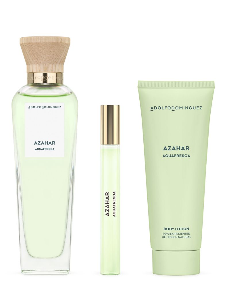 Set Perfume Agua Fresca Azahar EDT Mujer 120 ml + Megaspritzer 10 ml + Loción Corporal 75 ml