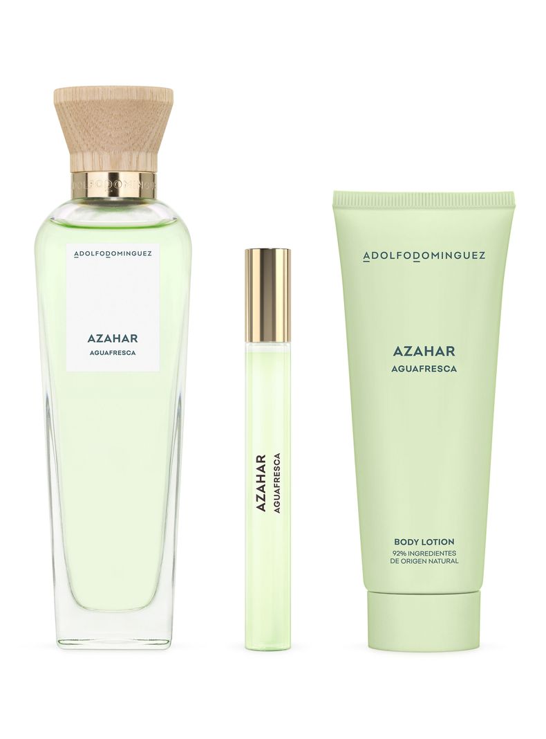 Set Perfume Agua Fresca Azahar EDT Mujer 120 ml + Megaspritzer 10 ml + Loción Corporal 75 ml