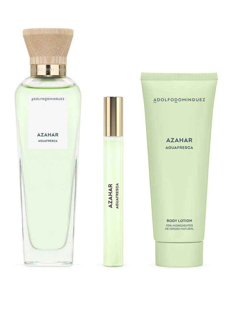 Set Perfume Agua Fresca Azahar EDT Mujer 120 ml + Megaspritzer 10 ml + Loción Corporal 75 ml