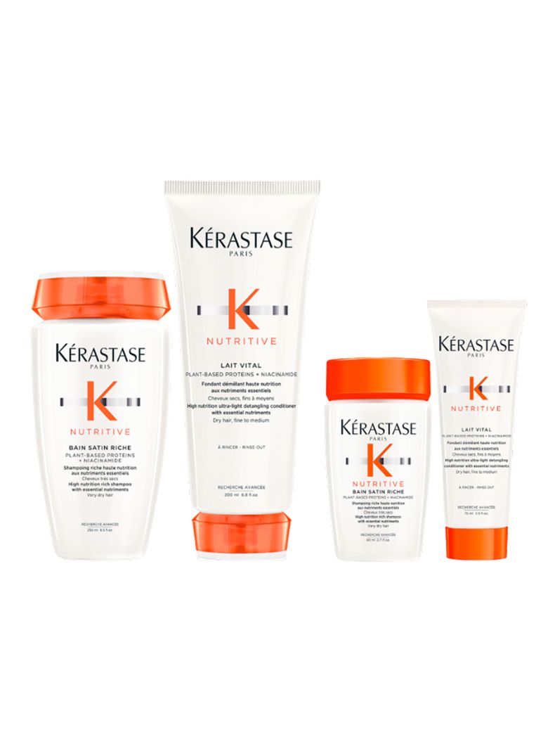 Set Cabello Seco Nutritive Shampoo 250ml + Acondicionador 200ml + Shampoo 80ml + Acondicionador 75ml Kérastase