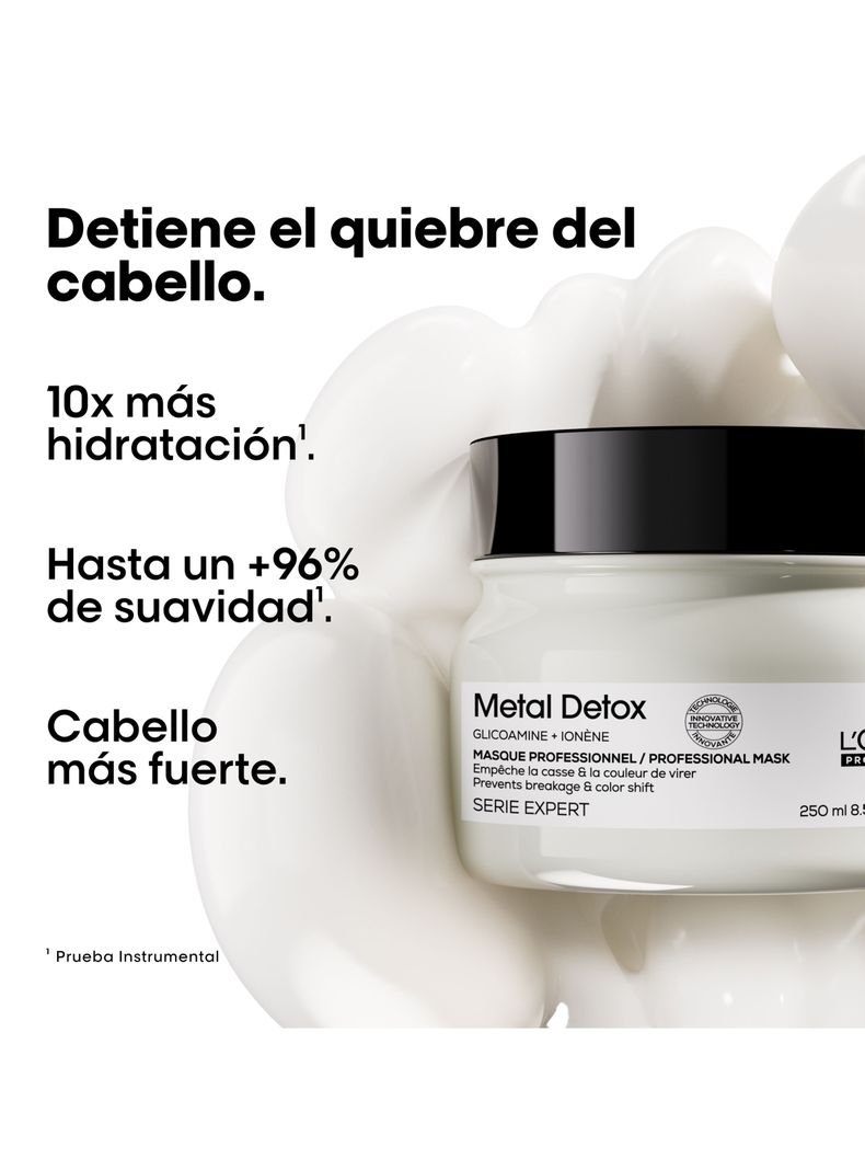 Set Metal Detox Anti-Quiebre Cabello Dañado Color Shampoo 300ml + Máscara 250ml + Cosmetiquero-2