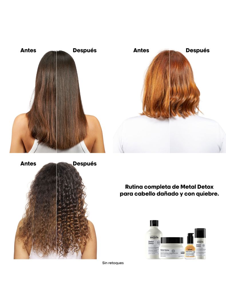 Set Metal Detox Anti-Quiebre Cabello Dañado Color Shampoo 300ml + Máscara 250ml + Cosmetiquero-3