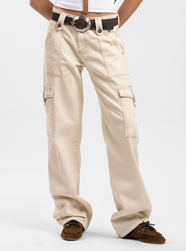 Jeans Cargo Tiro Alto Juana Crudo