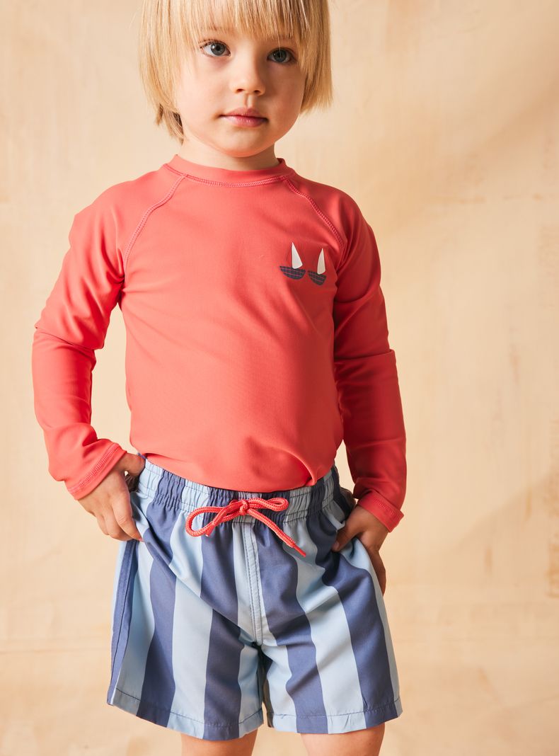 Traje de Baño con Polera Lisa Detalle y Estampado-4