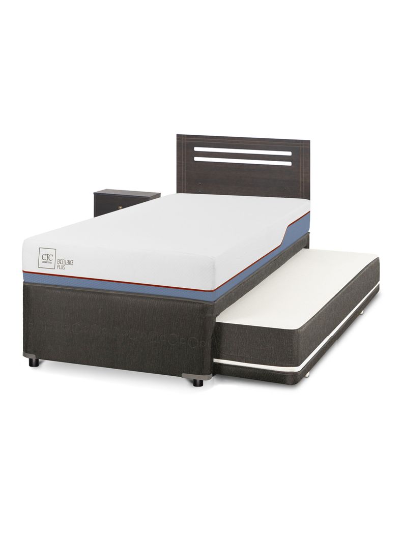 Diván Excellence Plus Black 1.5 Plazas Set Munich Gris