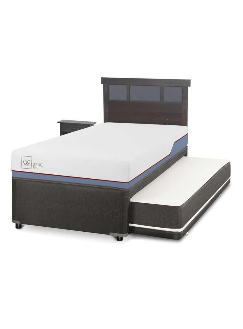Diván Excellence Plus Black 1.5 Plazas Set Dublin Gris