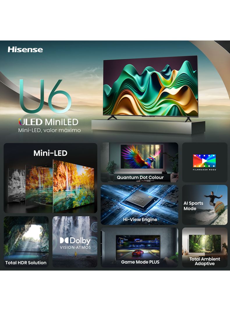 QLED Smart TV 75" 4K UHD 75U6N-10