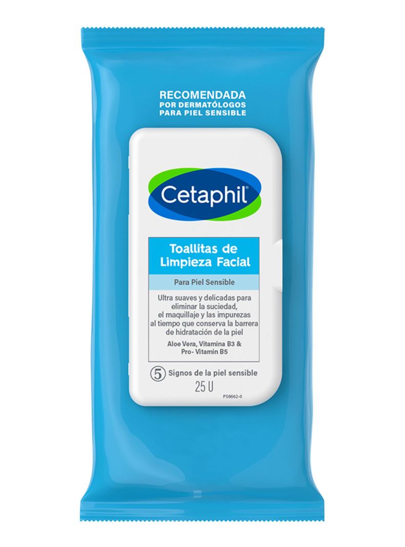 Toallitas Desmaquillantes para Piel Sensible Cetaphil 25