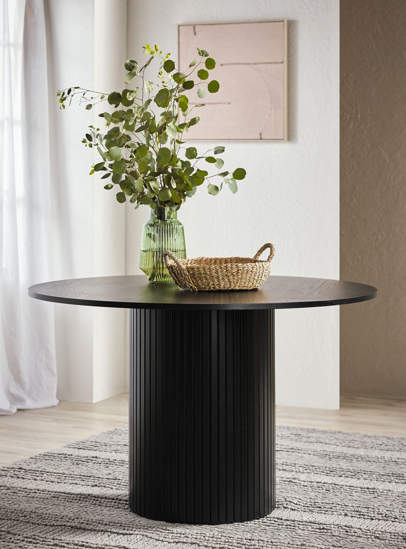 Mesa de Comedor Simón 120 cm Negro Redonda-0