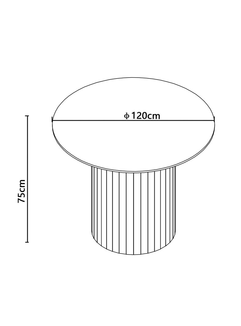 Mesa de Comedor Simón 120 cm Negro Redonda-3