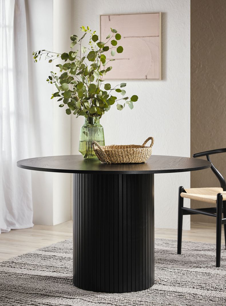 Mesa de Comedor Simón 120 cm Negro Redonda-1