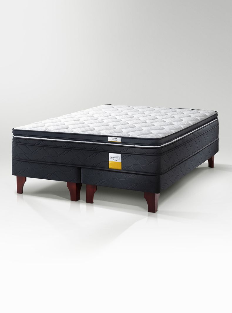 Cama Europea Eurotop King Base Dividida + Topper