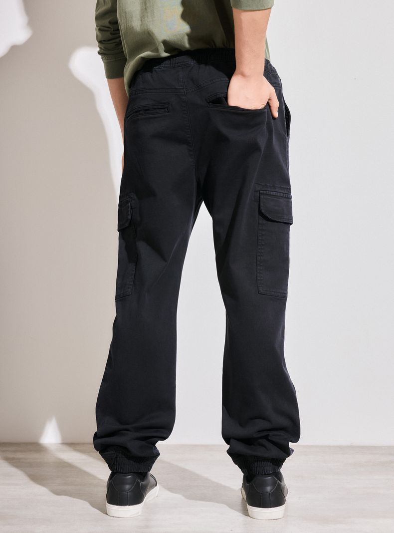 Pantalón Jogger Bolsillo Cargo con Puños-1