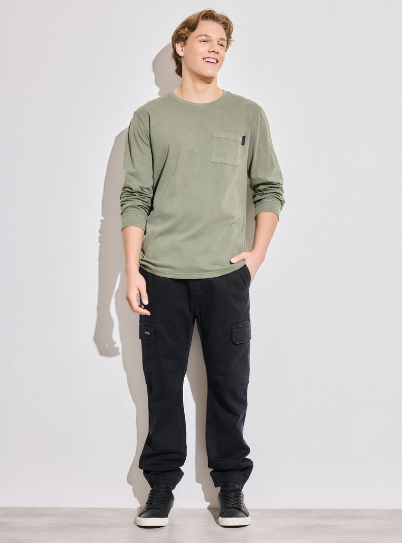 Pantalón Jogger Bolsillo Cargo con Puños-4