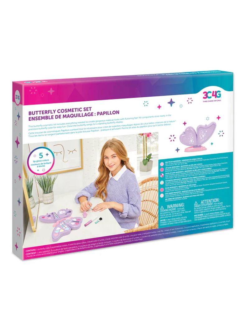 Set de Belleza Niñas Cosméticos de Mariposa 23 Piezas
