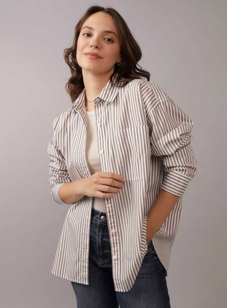 Camisa Ae Manga Larga Líneas-0