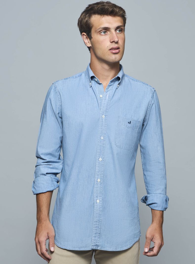 Camisa Algodón Casual Bolsillo