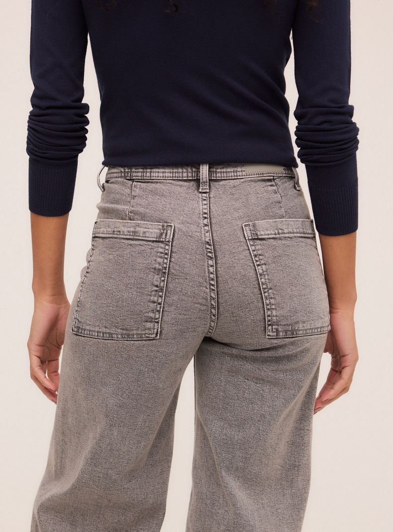 Jeans Wide Leg Color sin Costura Costado Alaniz | Paris.cl