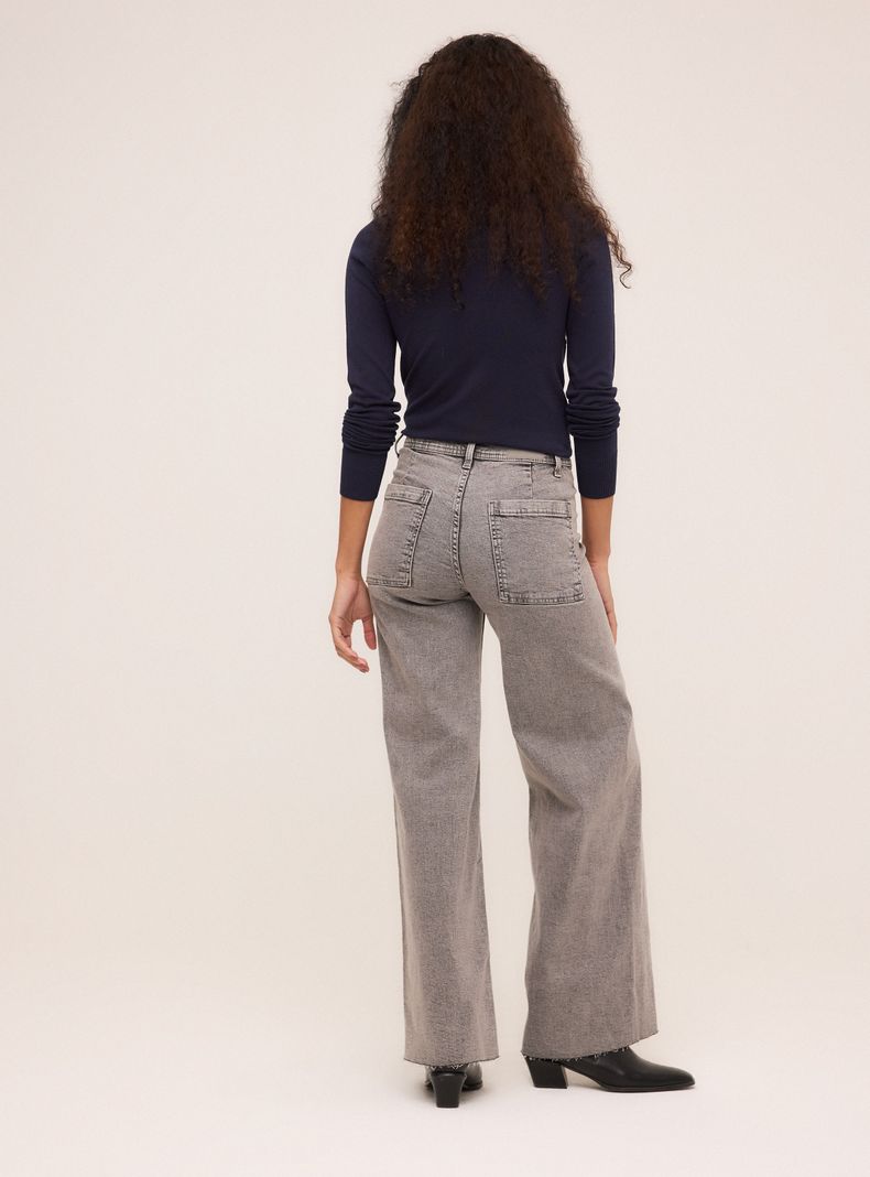 Jeans Wide Leg Color sin Costura Costado Alaniz | Paris.cl