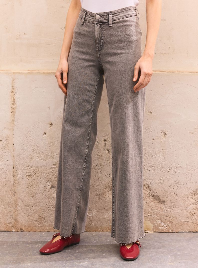 Jeans Wide Leg Color sin Costura Costado
