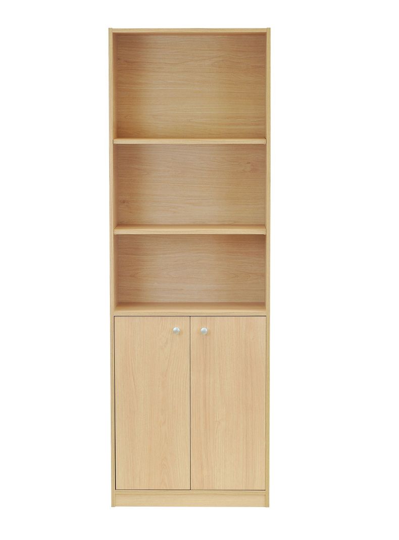 Librero 6 Niveles con Puerta Carvalo Beige