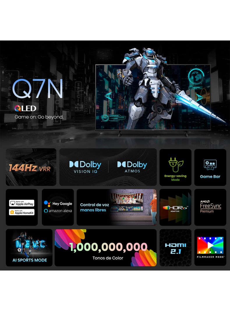 QLED Gamer Smart TV 65" 4K UHD Q7N Google TV-9