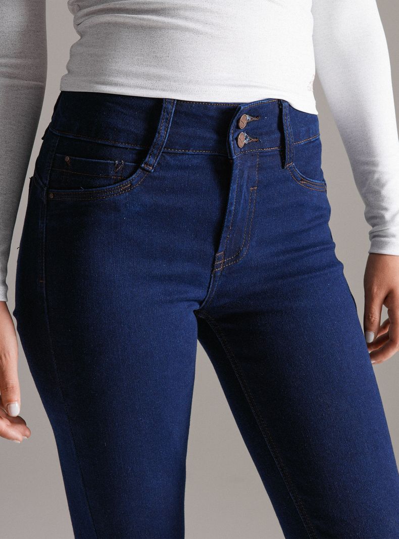Jeans Skinny Elasticado Doble Botón-2
