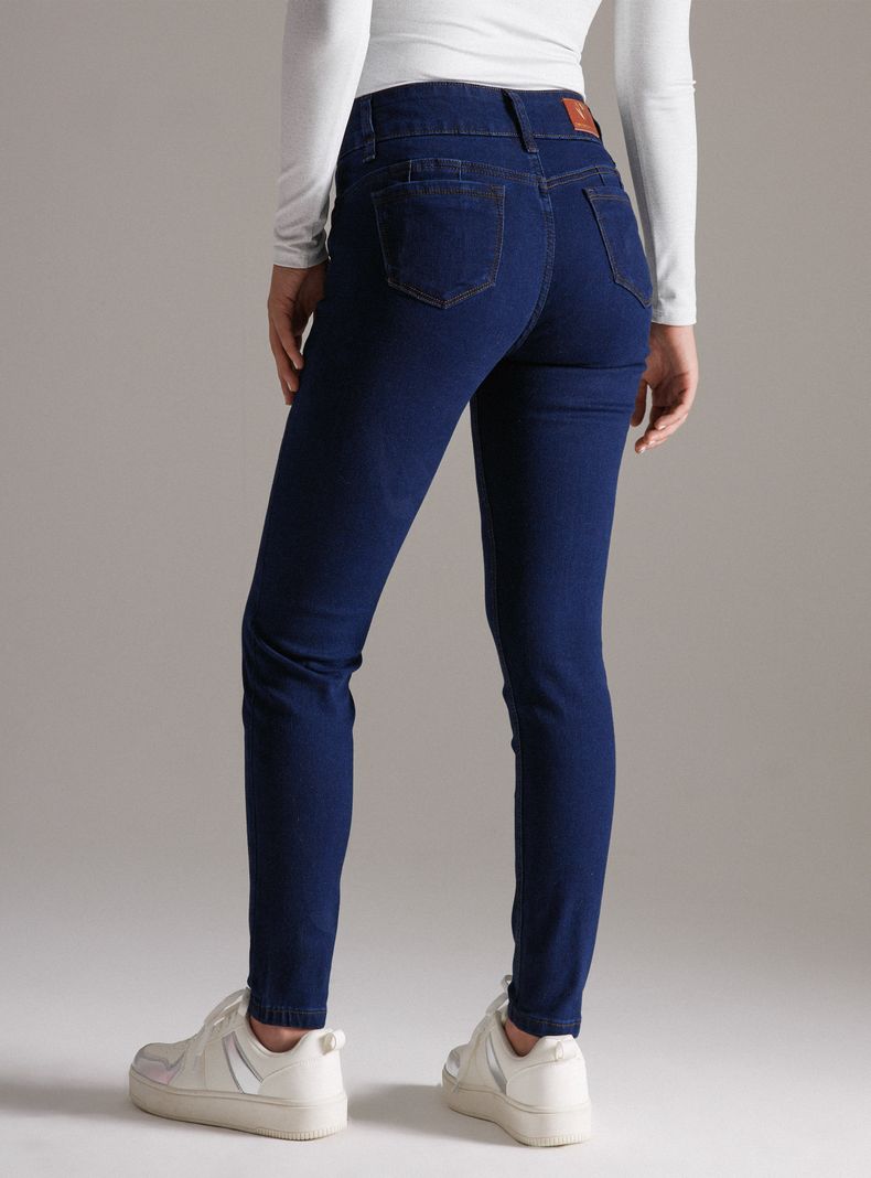 Jeans Skinny Elasticado Doble Botón-1