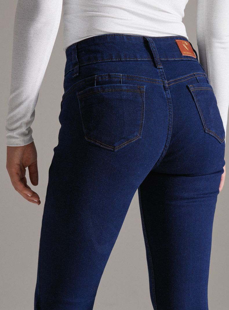 Jeans Skinny Elasticado Doble Botón-3