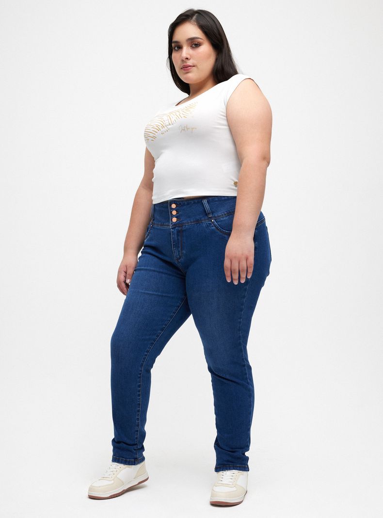 Jeans Skinny Tiro Alto 3 Botones-7