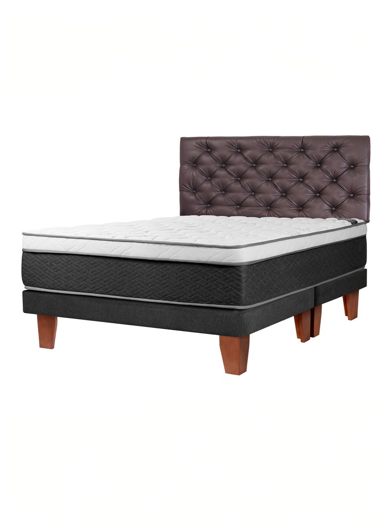 Cama Europea Everest Cobre 2 Plazas Base Dividida + Respaldo Capitoné