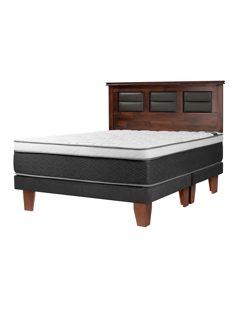 Cama Europea Everest Cobre 2 Plazas Base Dividida + Respaldo Villarreal